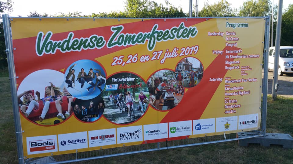 Zomerfeesten Vorden 25 26 27 juli 2019 reclamebord